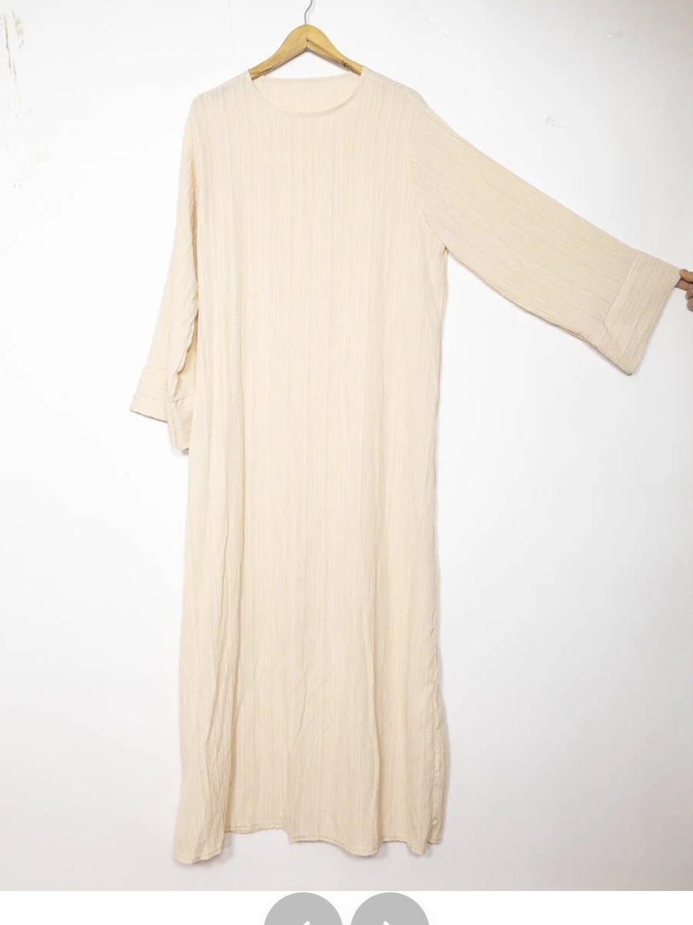 MNM Couture Soft Cream Textured Maxi Dress Fits Many Body Types!